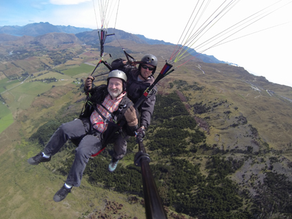 Parasailing near Queenstown, New Zealand